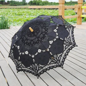 Vintage Lace Parasol Wedding Bridal Umbrella Party Photograph Parasol - 9 Color - Picture 1 of 33