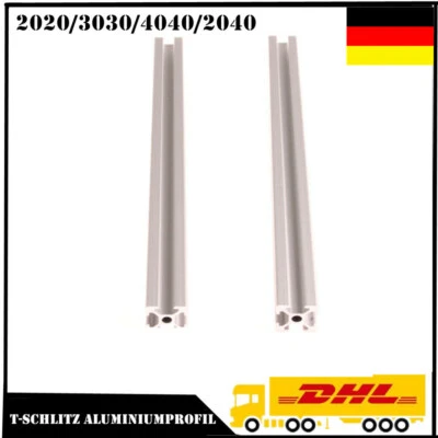 2 X 4040/2020/2040/3030 T-Schlitz Aluminiumprofil Linearschienen T-Profil CNC DE - Bild 1 von 4