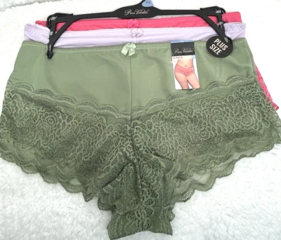 Sexy bragas de encaje Prima Valentina para mujer talla 2XL 3 unidades coral verde oliva Foto 1 de 4