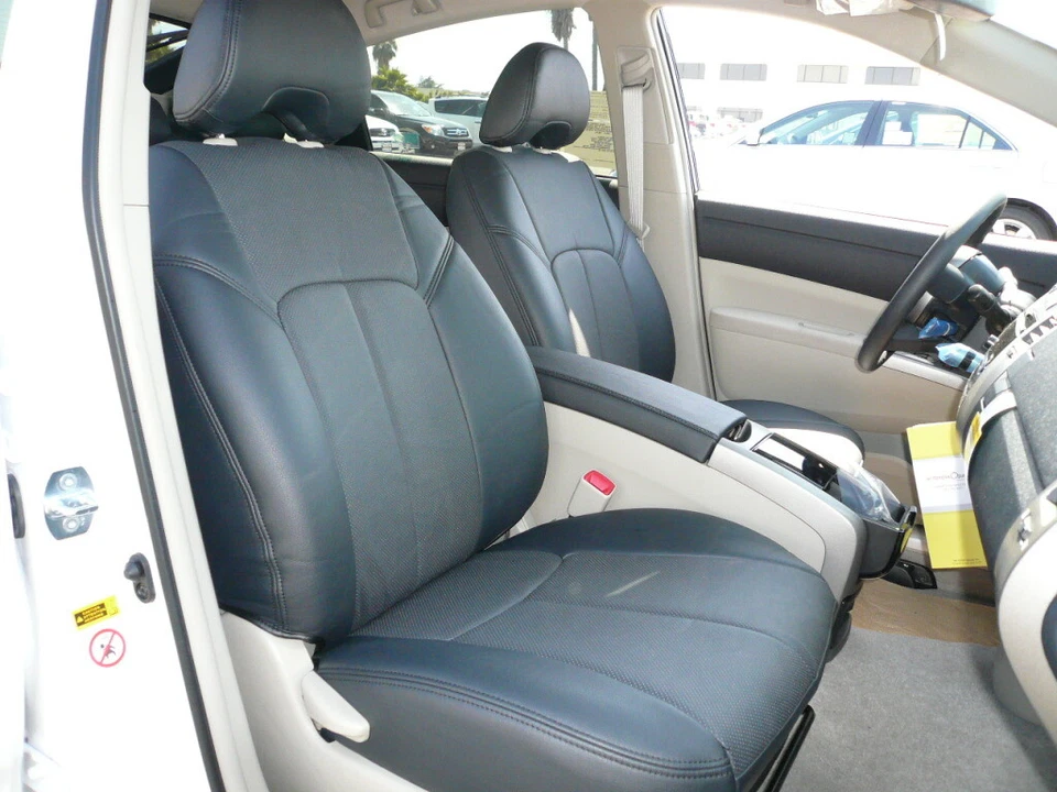 Fundas de asiento delanteras Clazzio de cuero genuino negras para Toyota Prius 2010-2015 Foto 1 de 1