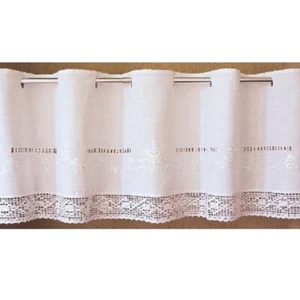 Scheibengardine, Bistrogardine, weiss mit Stickerei, 30 x 150 cm - Bild 1 von 2