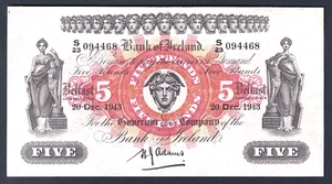 NORTHERN IRELAND P-52c. Bank of Ireland.. 1943 5 Pounds - Adams.. gVF - Imagen 1 de 2