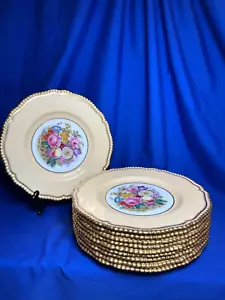 Spode china Y2019 set of 10 floral and fruit cabinet plates signed R. Wood - Picture 1 of 4