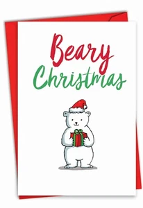 Lustige Weihnachtskarte mit Umschlag - Bärchen Frohe Weihnachten (Nobleworks) - Bild 1 von 6
