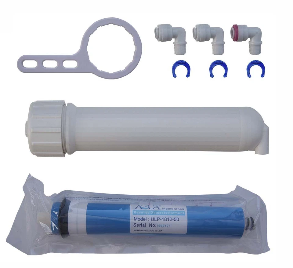 Reverse Osmosis RO membrane housing, 50 GPD RO membrane, wrench and QC fitting - Image 1 of 1