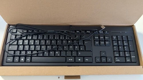 Tastatur HP USB HP 125 TPA-L001K M27527-051 Schwarz Slim - Bild 1 von 1