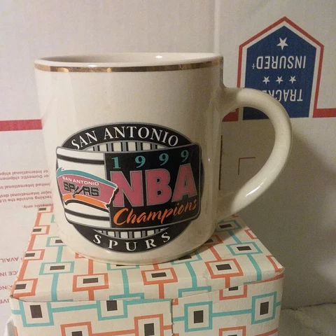 Vintage 1999 San Antonio Spurs NBA Champions Mug Cup results finals Cover