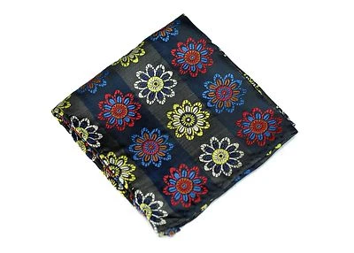 Lord R Colton Masterworks Pocket Square - Miharashi Navy Gray Silk - $75 New - Image 1 of 2