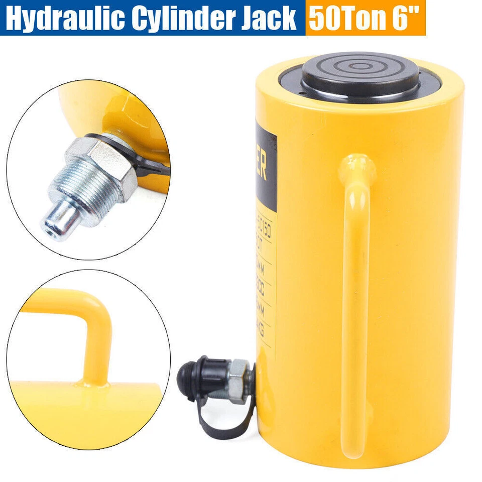 50 Ton Hydraulic Cylinder Jack Solid Ram 150mm/6 inch Stroke Single Acting New - Image 1 of 4