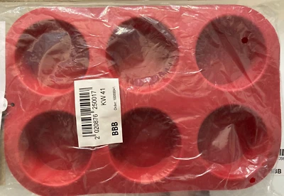 Neu Muffin Backform Silikon für 6 Muffins Mini Kuchen Törtchen Kinder Kuchenform - Bild 1 von 2