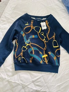 NWT POLO RALPH LAUREN Girls 6 Sweatshirt Refined Navy NWT - Picture 1 of 5
