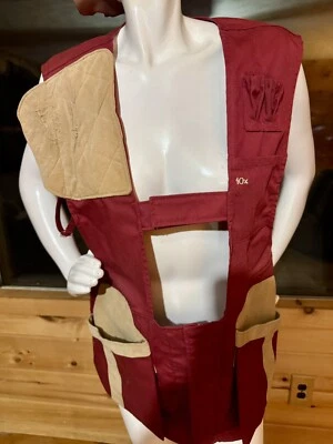 Vintage 10-X Shooting Vest Mens 38/40 Chest Maroon/Tan Hunting Outdoor USA Made! - Image 1 of 4