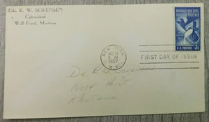 First Day Of Issue America & Steel Growing Together 1957 NY Stamp Envelope Cover - Picture 1 of 4