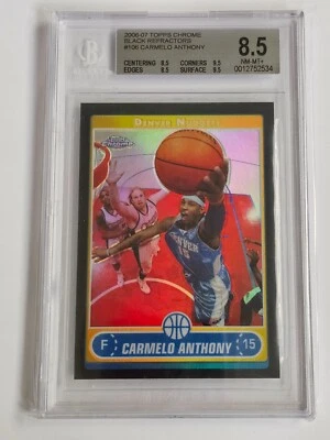 Carmelo Anthony 2006-07 Topps Chrome Black Refractors #106 67/99 Beckett 8.5 - Image 1 of 3