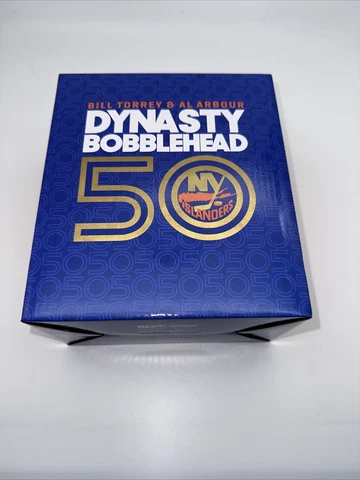 NHL New York Islanders 50th Anniversary Dynasty Bobblehead Torrey & Arbour - NEW Cover