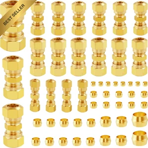 53 PCS DOT Brass Compression Air Brake Fittings Assortment for Trucks - Picture 1 of 12