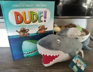 KOHLS CARES Lot Kohl's "DUDE " SHARK Book & Plush Stuffed 15.5" Toy NEW - Picture 1 of 2