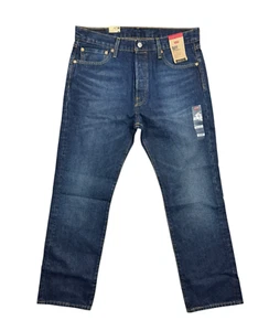 Levi's Men's 501 Blue Denim Button Fly Straight Leg Jeans Size 34 X 30 NWT - Picture 1 of 8