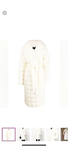 NEW $950 Mackage Allegra Women size M Quilted Down Wrap Coat Jacket Cream - Picture 1 of 8