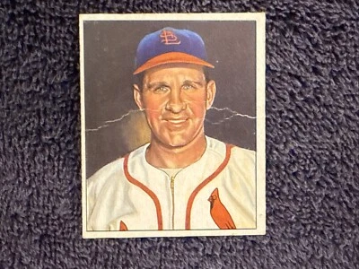 VINTAGE 1950 Bowman #35 Enos Slaughter Card, St. Louis Cardinals, NICE-LOOK! - Image 1 of 2