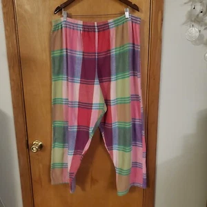 Joe Boxer Plaid Flannel Pajama Pants Womens 2X Pink/Green  - Picture 1 of 3