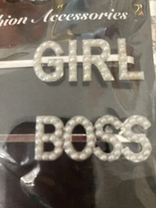Girl Boss Hair Clips Beaded Silver - Picture 1 of 2