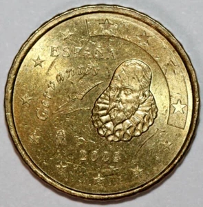 Spain 2009 10 Eurocents Cervantes- Foreign Coin 19.7mm - Picture 1 of 2