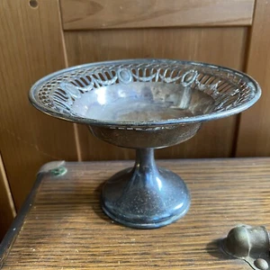 GORHAM STERLING SILVER COMPOTE/BOWL/CANDY/NUT DISH .925 Pierced Edge Valet 137g - Picture 1 of 9