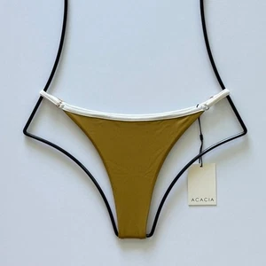 Acacia Bademode Neema paspelierte gerippte Bikinihose - Miso - Medium - Neu mit Etikett - Bild 1 von 9