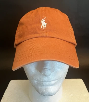 Polo Ralph Lauren | Gorra de béisbol | Naranja quemado | Correa de cuero OSFM | DE COLECCIÓN | GUC Foto 1 de 4