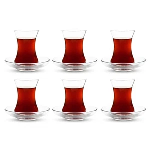 Turkish Tea Glass Set, Slim Waist Design and Thick Sole Prevent Tea From Gett... - Picture 1 of 6