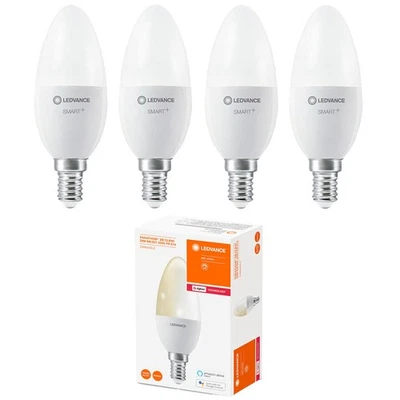 4 x Smart+ LED Kerze 6W = 40W E14 matt warmweiß dimmbar Alexa ZigBee -> UVP 55€ - Bild 1 von 4