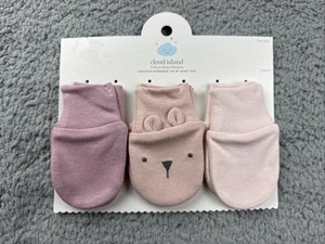 Guantes de algodón Cloud Island para bebé niña 3pk - rosa - Imagen 1 de 3