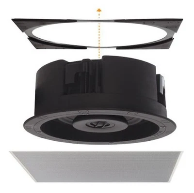 Adaptadores cuadrados blancos Sonance VP4SQ con altavoz de rejilla (par) Foto 1 de 4