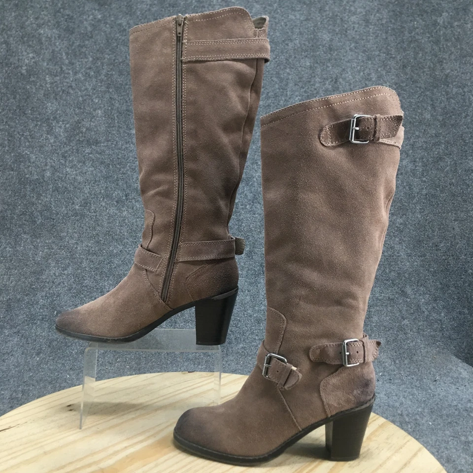 Dolce Vita Botas Mujer 9.5 Alto Montar Marrón Cremallera Lateral Informales Cómodas Tacones Cono Foto 1 de 4