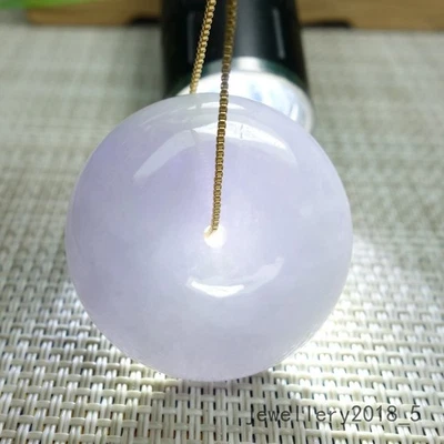 Сертифицированный лаванды Бирмы 100% натуральный жадеит нефрит пончик подвеска 甜甜圈平安扣 - Изображение 1 из 4