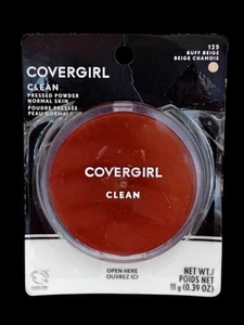 CoverGirl CLEAN PRESSED POWDER Mirror Compact NORMAL SKIN 125 BUFF BEIGE 0.39oz - Picture 1 of 24