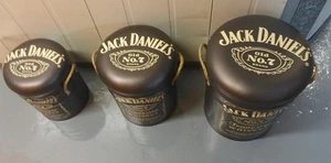 JD Whiskey Black Metal Stool Padded Storage Seats Retro Vintage 32cm 37cm 44cm - Picture 1 of 30