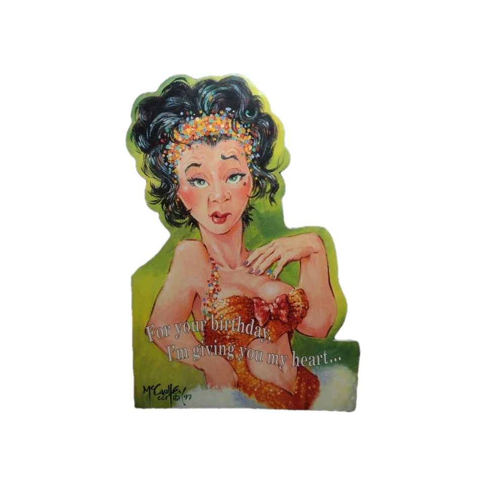 Funny Birthday Card Vintage Leanin Tree Showgirl Adult Humor - Image 1 of 4