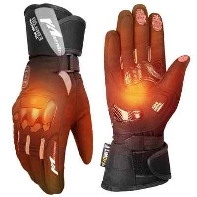 KEMIMOTO Motorcycle Rechargeable Heated Gloves Waterproof Touchscreen Men Women - Image 1 of 4