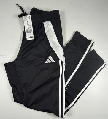 Adidas Tiro 24 Men's Pants S Black White Striped Stretch Athletic Training NEW - Image 1 of 4