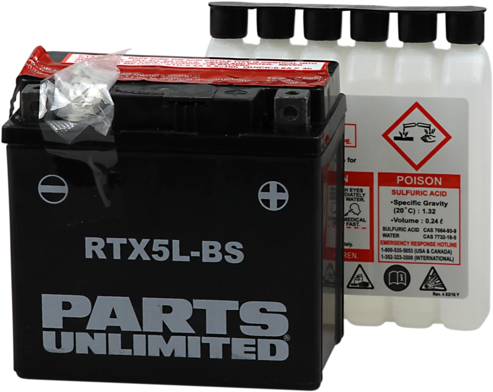 PARTS UNLIMITED AGM Battery - RTX5L-BS .24 L CTX5L-BS - Image 1 of 1