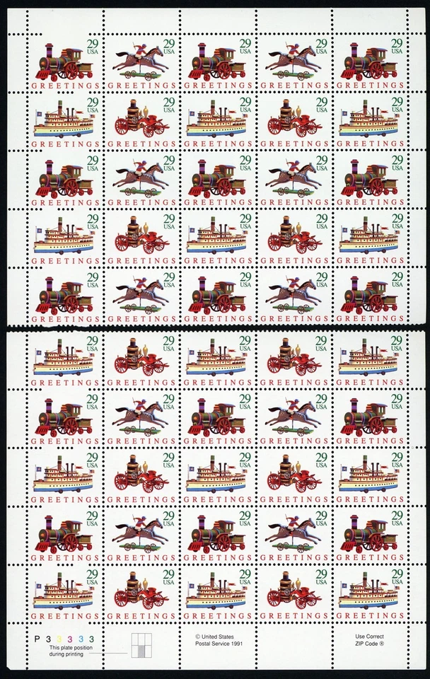 2711-14, MNH 29¢ Partially Imperforate Error In Pane - UNUSUAL! * Stuart Katz - Image 1 of 1