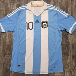 2011 Adidas Argentina Home Soccer Jersey Lionel Messi Men XL Copa America Barca - Picture 1 of 9