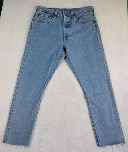 Levi's 501 Original Fit Damen Jeans W31 L28 blau Skinny ausgefranster Saum Button Fly - Bild 1 von 10