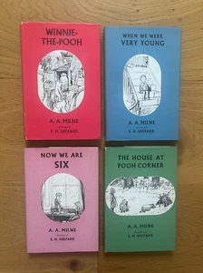 Winnie the Pooh - 4 BOOK COMPLETE SET 1965 Vintage HBDJ by A.A. Milne Very Neat - Picture 1 of 22
