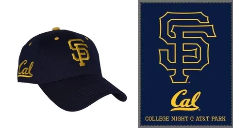 San Francisco Giants University of California Cal Bears Blanket Blue Hat SGA SF Cover