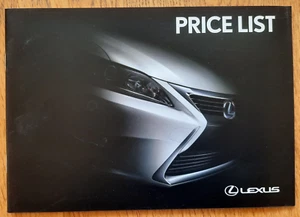 LEXUS all models car sales brochure price list from UK, 2014 - Picture 1 of 9