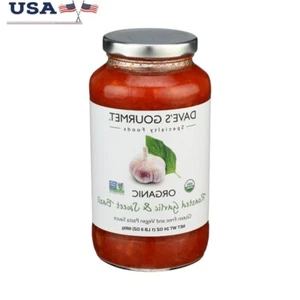 Organic Roasted Garlic Sweet Basil Pasta Sauce Gluten Free Vegan Marinara 24oz - Picture 1 of 10
