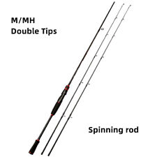 Fishing Rod 1.8M Carbon Fiber Spinning/Casting Lure Pole M/MH 2 Tips Travel Rod